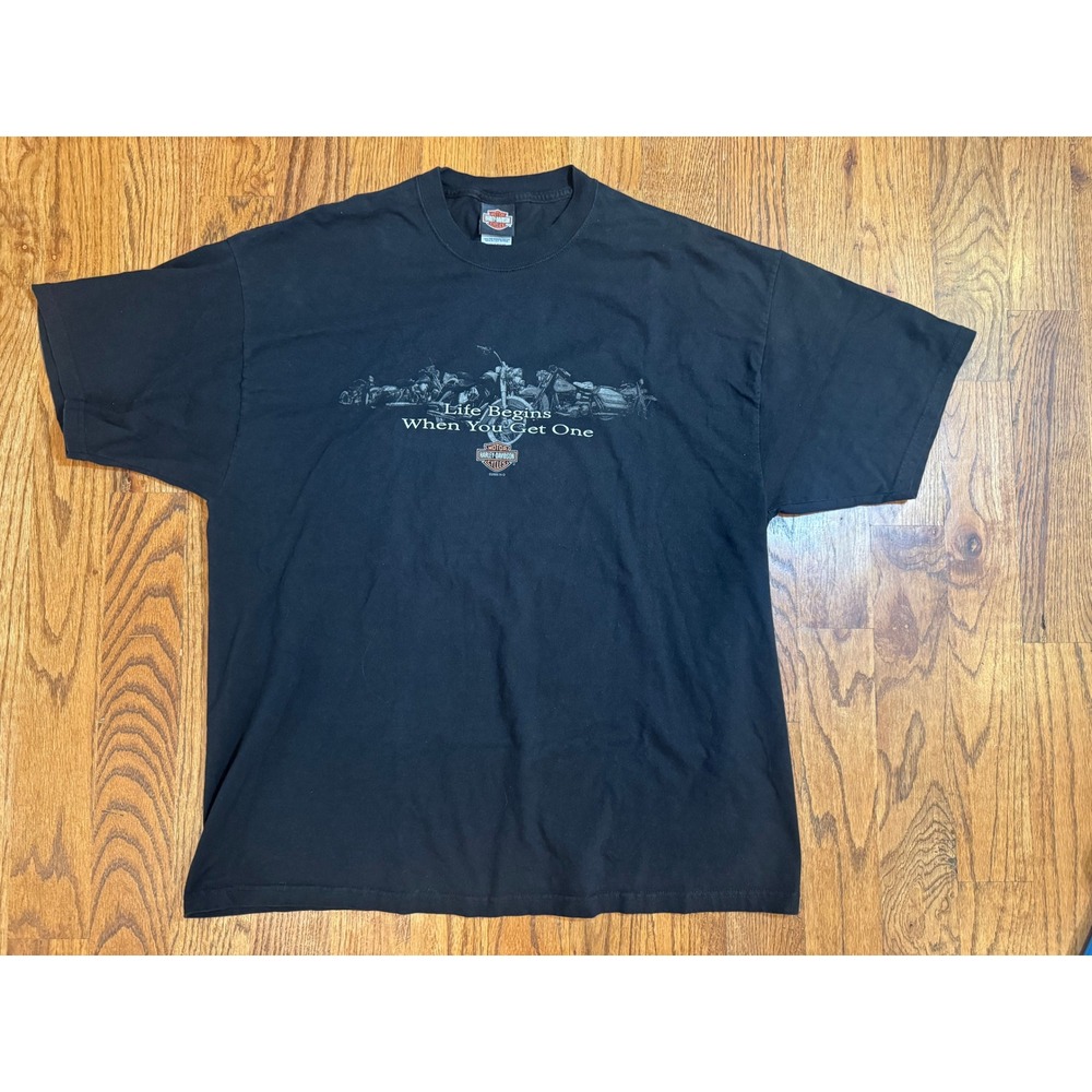 Harley Davidson Space‎ Coast Florida T-Shirt Mens 2XL Black 2006 Hanes Beefy-T